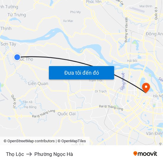 Thọ Lộc to Phường Ngọc Hà map