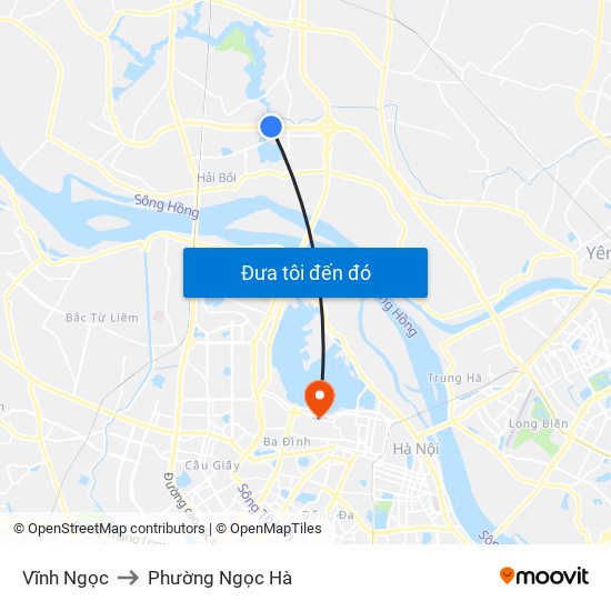 Vĩnh Ngọc to Phường Ngọc Hà map