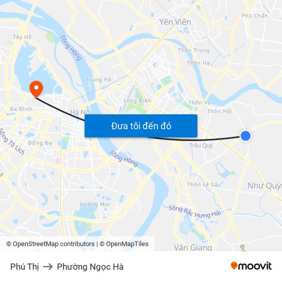 Phú Thị to Phường Ngọc Hà map