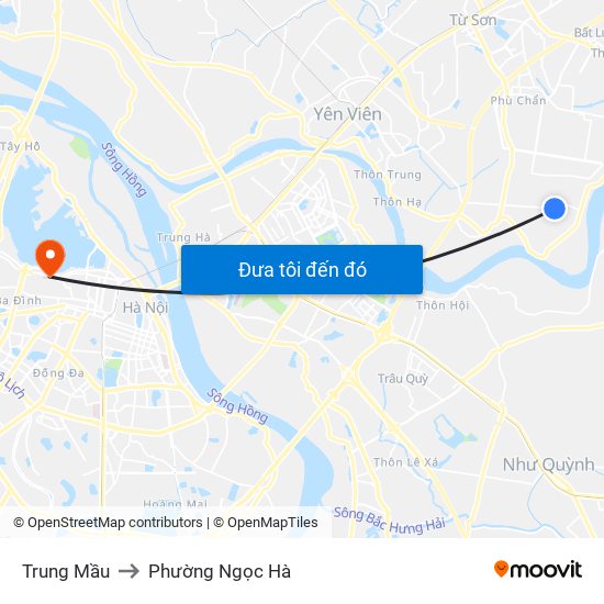 Trung Mầu to Phường Ngọc Hà map