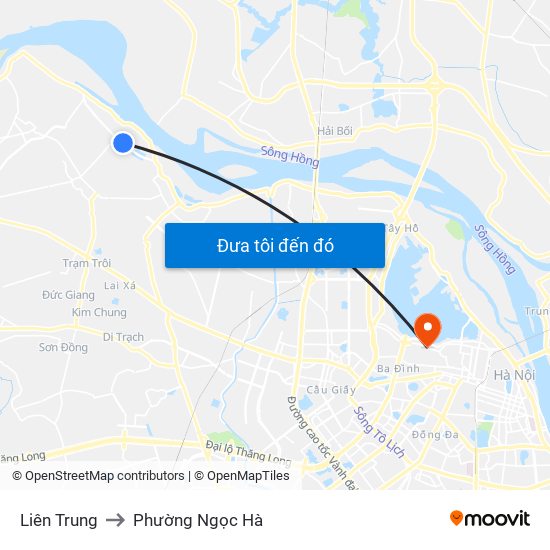 Liên Trung to Phường Ngọc Hà map