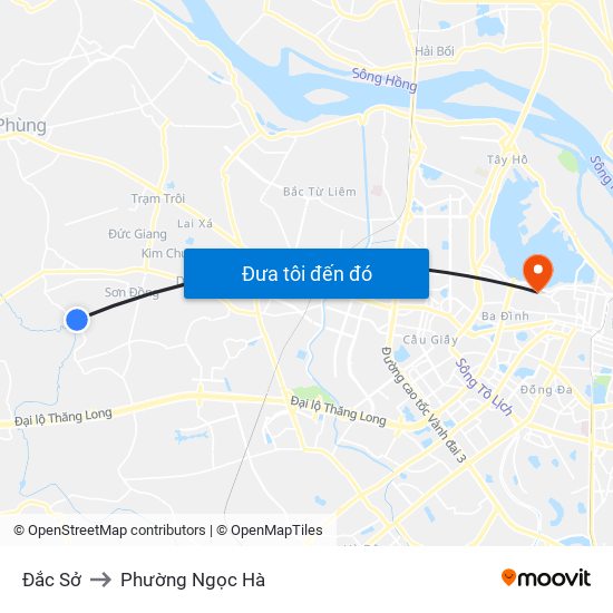 Đắc Sở to Phường Ngọc Hà map