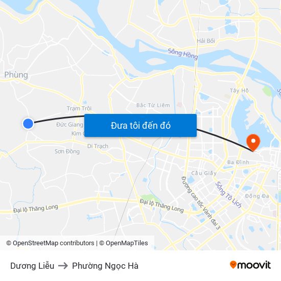 Dương Liễu to Phường Ngọc Hà map