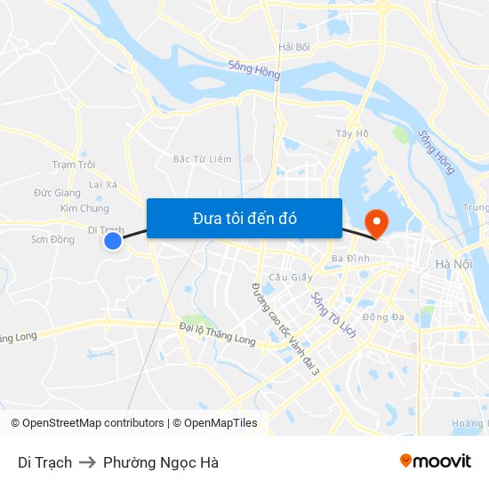 Di Trạch to Phường Ngọc Hà map