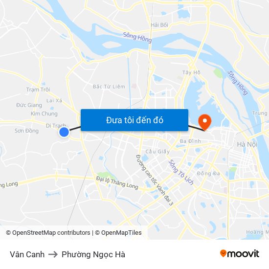 Vân Canh to Phường Ngọc Hà map