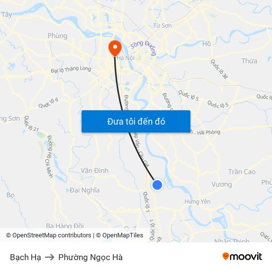 Bạch Hạ to Phường Ngọc Hà map