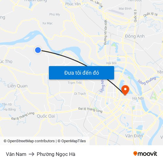 Vân Nam to Phường Ngọc Hà map