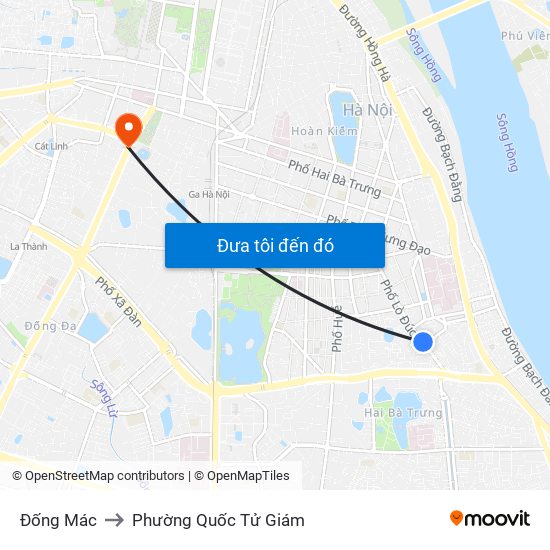 Đống Mác to Phường Quốc Tử Giám map