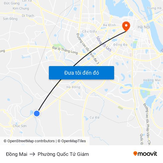 Đồng Mai to Phường Quốc Tử Giám map