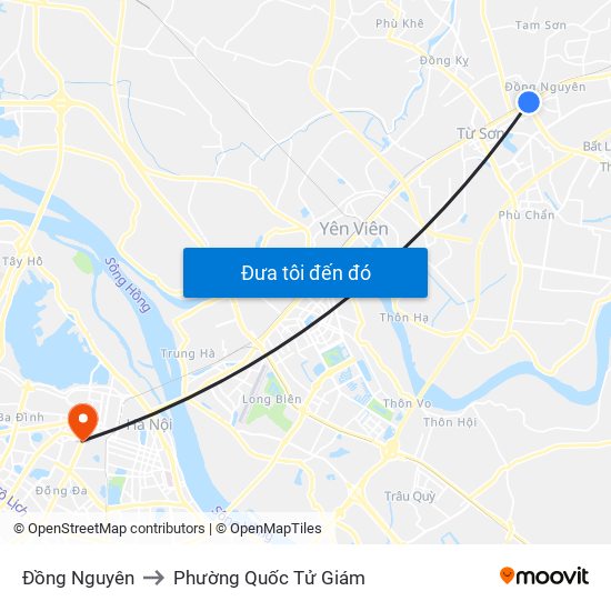 Đồng Nguyên to Phường Quốc Tử Giám map