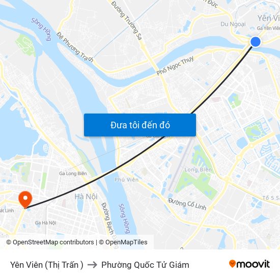 Yên Viên (Thị Trấn ) to Phường Quốc Tử Giám map