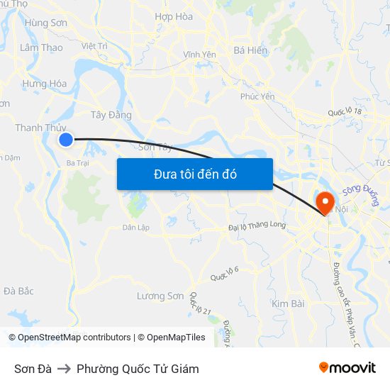 Sơn Đà to Phường Quốc Tử Giám map