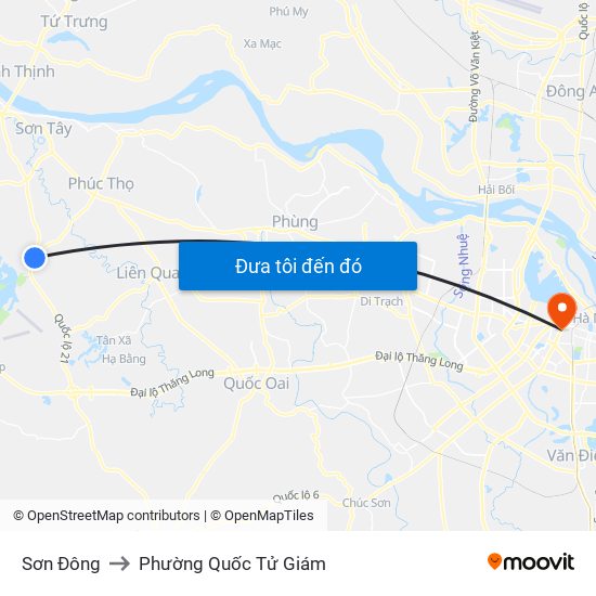 Sơn Đông to Phường Quốc Tử Giám map