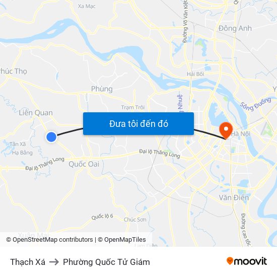 Thạch Xá to Phường Quốc Tử Giám map