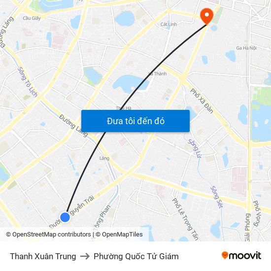 Thanh Xuân Trung to Phường Quốc Tử Giám map