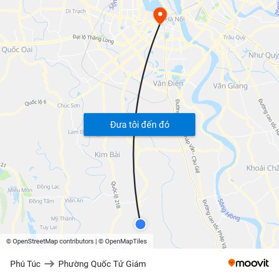 Phú Túc to Phường Quốc Tử Giám map