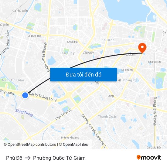 Phú Đô to Phường Quốc Tử Giám map