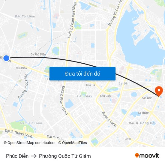 Phúc Diễn to Phường Quốc Tử Giám map