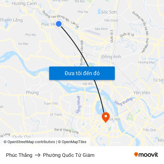 Phúc Thắng to Phường Quốc Tử Giám map