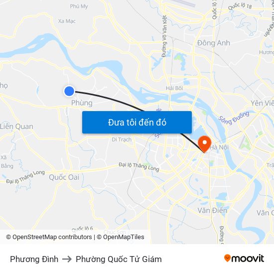 Phương Đình to Phường Quốc Tử Giám map