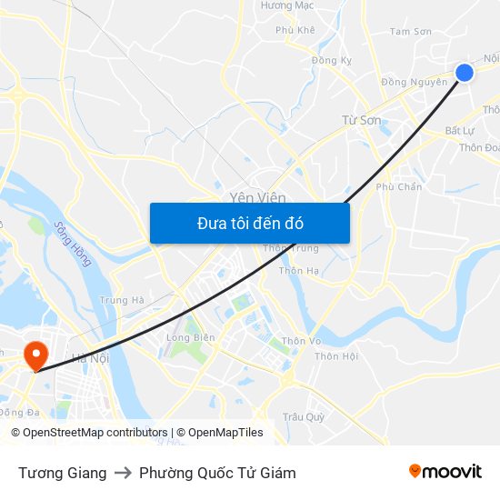 Tương Giang to Phường Quốc Tử Giám map