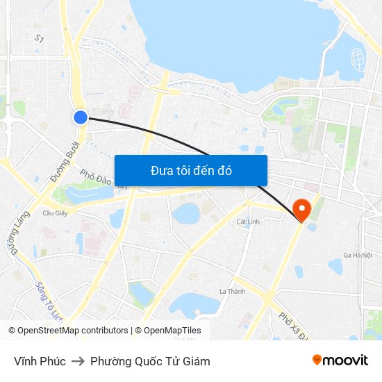 Vĩnh Phúc to Phường Quốc Tử Giám map