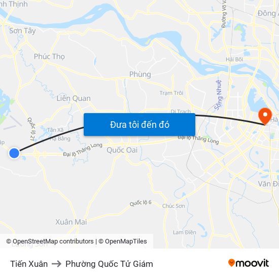 Tiến Xuân to Phường Quốc Tử Giám map