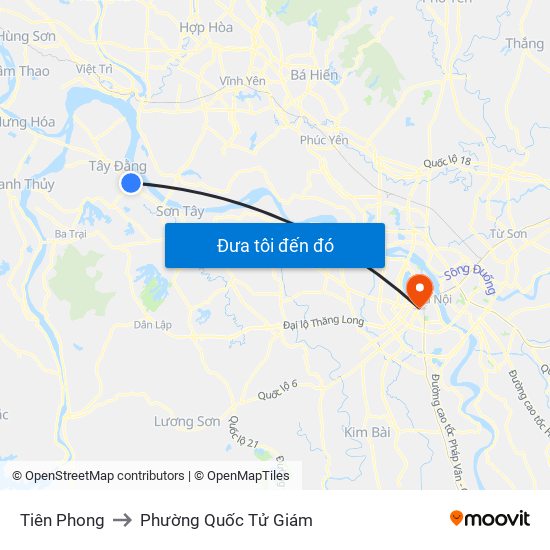 Tiên Phong to Phường Quốc Tử Giám map