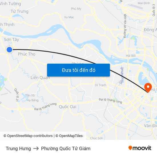 Trung Hưng to Phường Quốc Tử Giám map