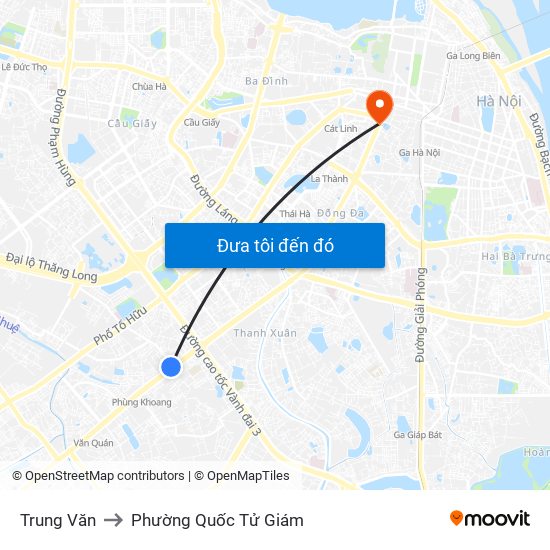 Trung Văn to Phường Quốc Tử Giám map