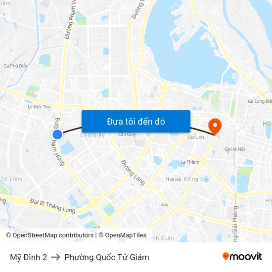 Mỹ Đình 2 to Phường Quốc Tử Giám map