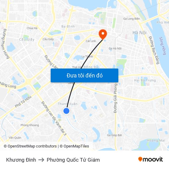 Khương Đình to Phường Quốc Tử Giám map