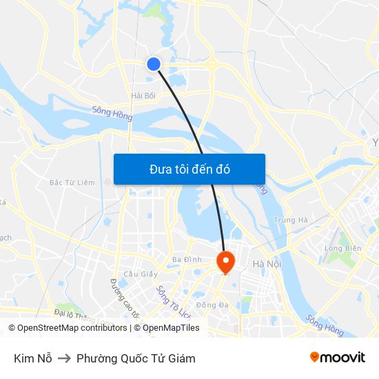 Kim Nỗ to Phường Quốc Tử Giám map