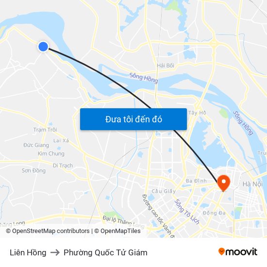 Liên Hồng to Phường Quốc Tử Giám map