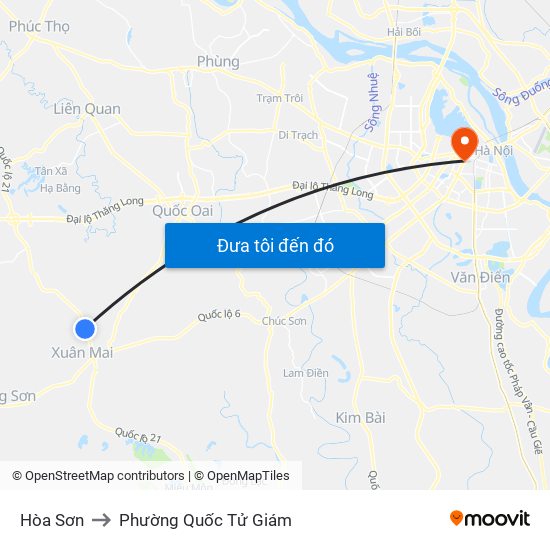 Hòa Sơn to Phường Quốc Tử Giám map