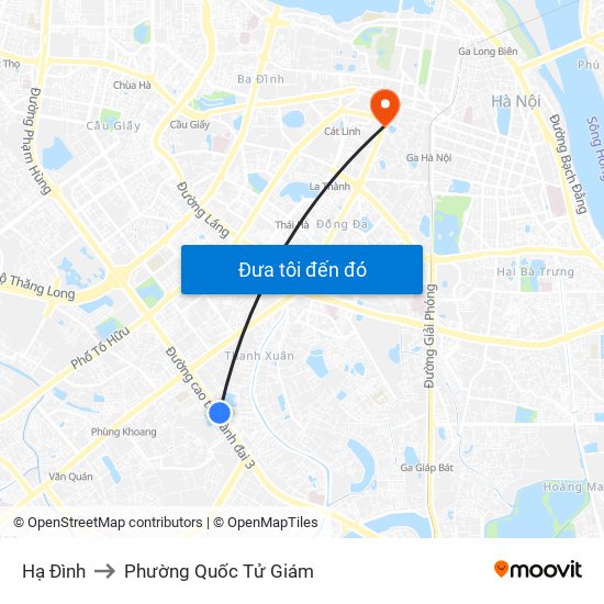 Hạ Đình to Phường Quốc Tử Giám map