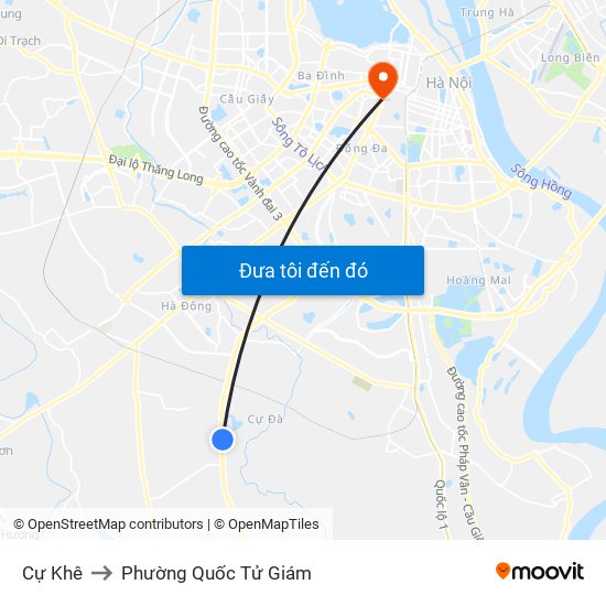 Cự Khê to Phường Quốc Tử Giám map