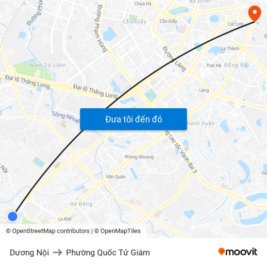 Dương Nội to Phường Quốc Tử Giám map