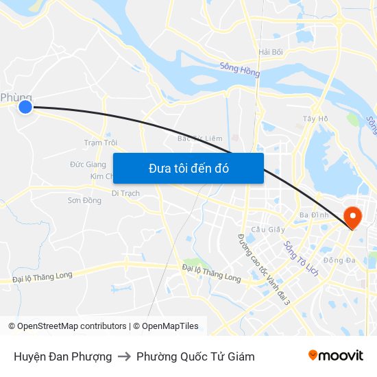 Huyện Đan Phượng to Phường Quốc Tử Giám map