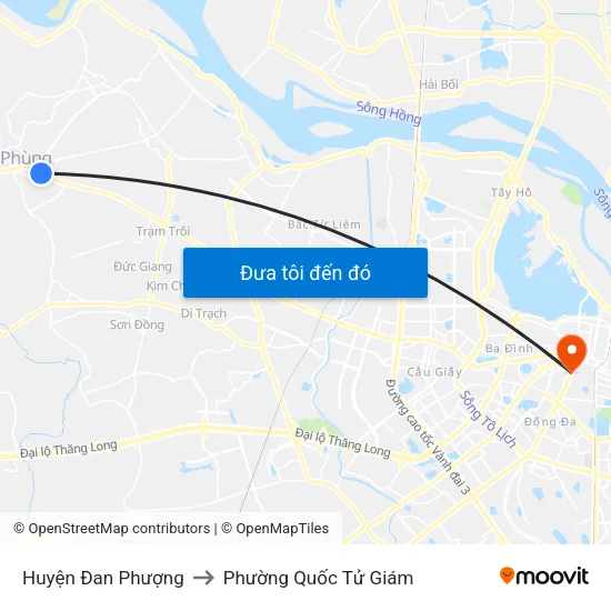 Huyện Đan Phượng to Phường Quốc Tử Giám map
