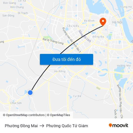 Phường Đồng Mai to Phường Quốc Tử Giám map