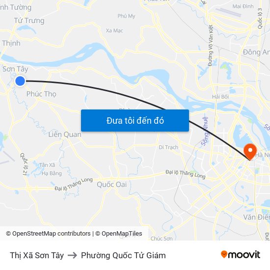Thị Xã Sơn Tây to Phường Quốc Tử Giám map