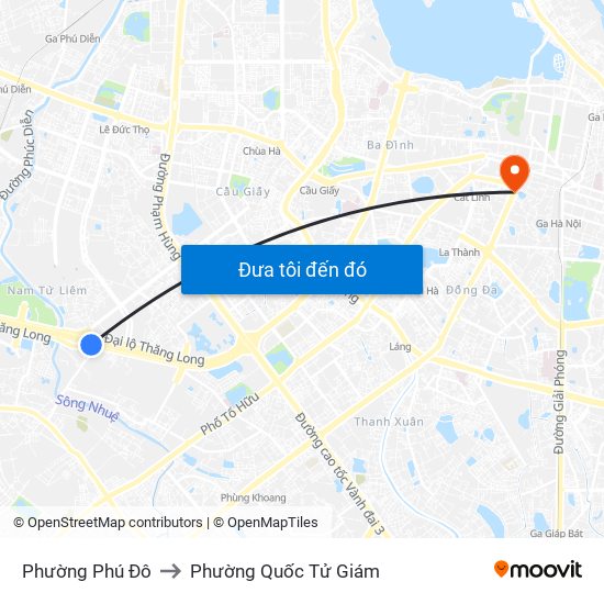 Phường Phú Đô to Phường Quốc Tử Giám map