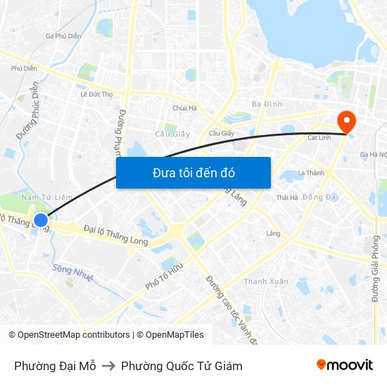 Phường Đại Mỗ to Phường Quốc Tử Giám map