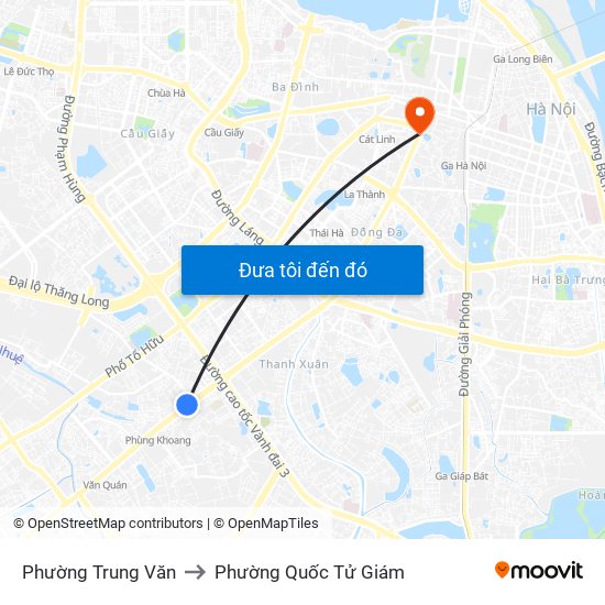 Phường Trung Văn to Phường Quốc Tử Giám map