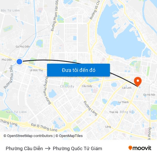 Phường Cầu Diễn to Phường Quốc Tử Giám map