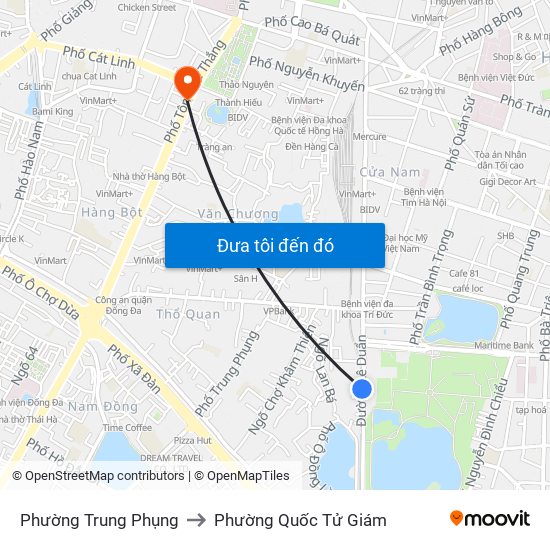 Phường Trung Phụng to Phường Quốc Tử Giám map