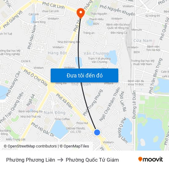 Phường Phương Liên to Phường Quốc Tử Giám map