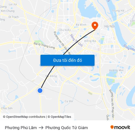 Phường Phú Lãm to Phường Quốc Tử Giám map