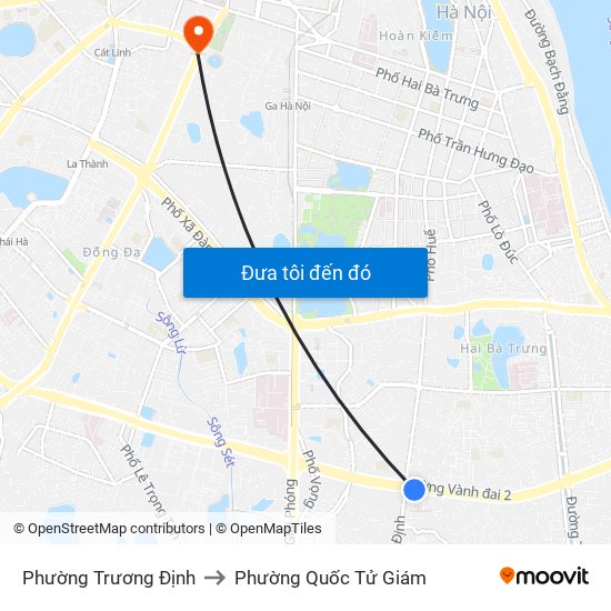 Phường Trương Định to Phường Quốc Tử Giám map